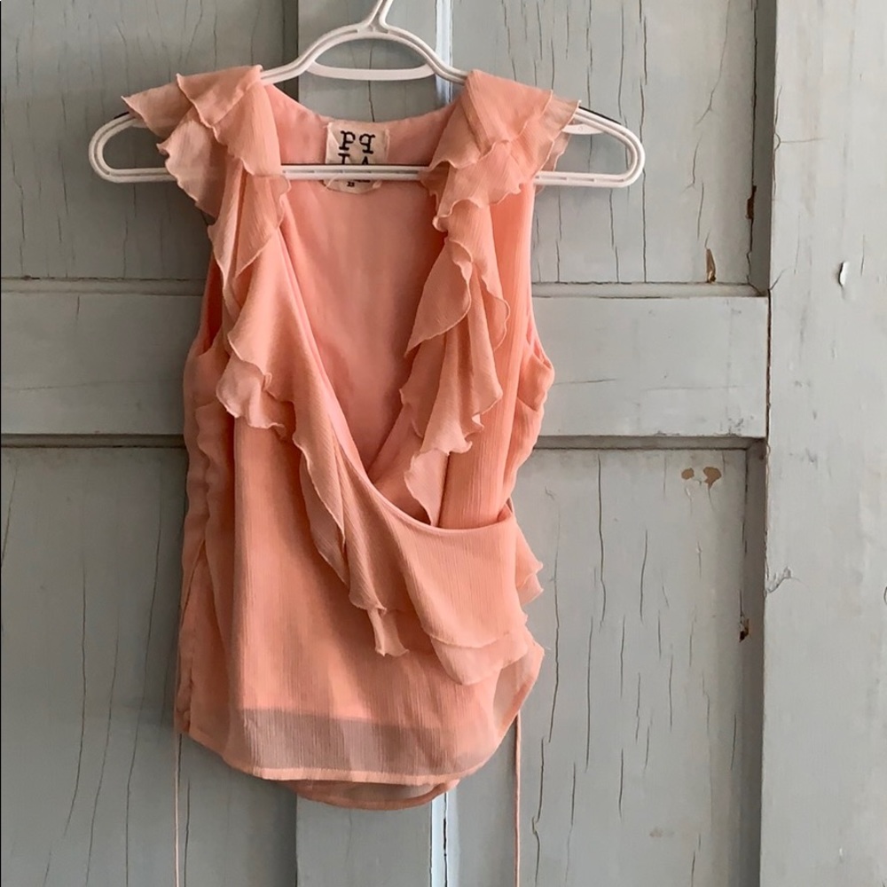 Flirty wrap tank top
